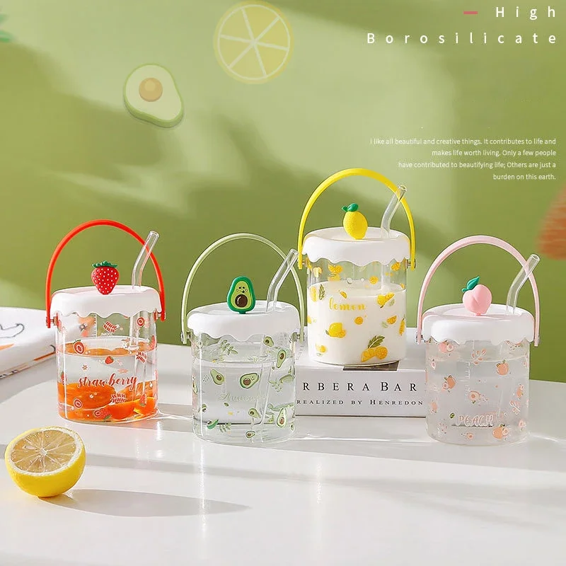 New High Temperature Resistant Net Red Portable Glass Cup Ins Wind Outdoor Picnic Fruit Bucket with Lid High-value Straw Cups
New High Temperature Resistant Net Red Portable Glass Cup Ins Wind Outdoor Picnic Fruit Bucket with Lid High-value Straw Cups
