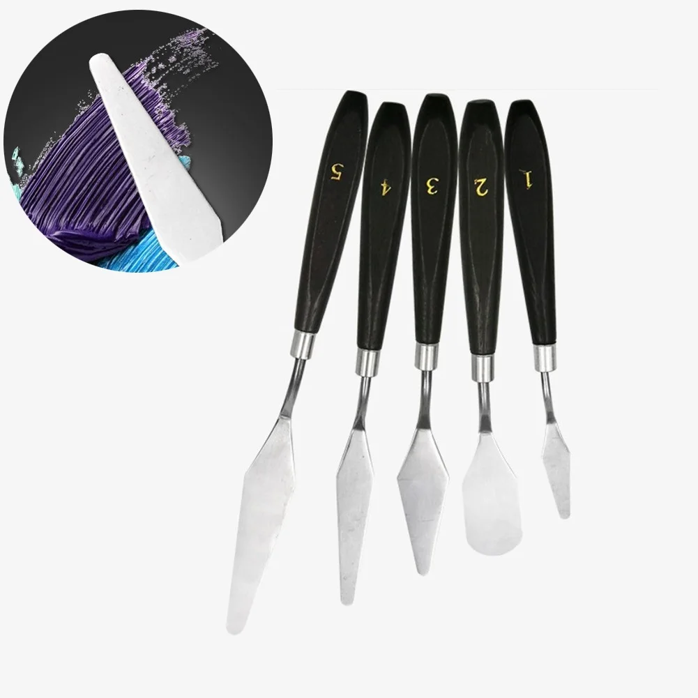 5 Pcs Oil Painting Spatula Kit Stainless Steel Cutter Artist Crafts Knives Flexible Blades Palette Knife For Scraper Art Tools
5 Pcs Oil Painting Spatula Kit Stainless Steel Cutter Artist Crafts Knives Flexible Blades Palette Knife For Scraper Art Tools