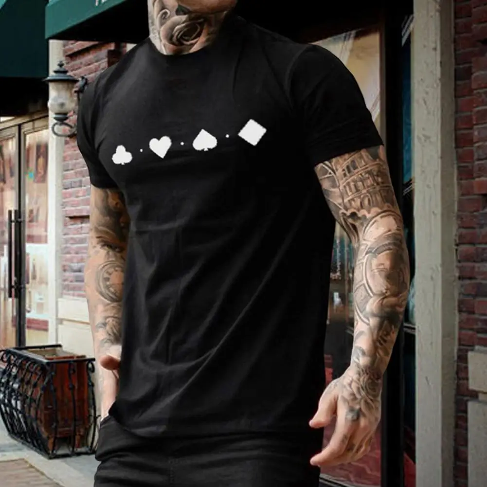 Summer New Mens T Shirts Oversized Loose Poker Printed Eye-catching Exquisite Edging Polyester O-neck Tee Top for Summer
Summer New Mens T Shirts Oversized Loose Poker Printed Eye-catching Exquisite Edging Polyester O-neck Tee Top for Summer