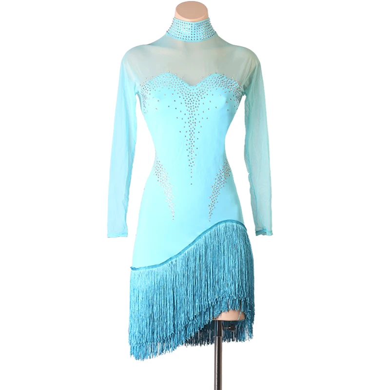 New Lake Blue Women Latin Dance Dress Tassel Sexy Salsa Cha Cha Sumba Dance Costumes
New Lake Blue Women Latin Dance Dress Tassel Sexy Salsa Cha Cha Sumba Dance Costumes