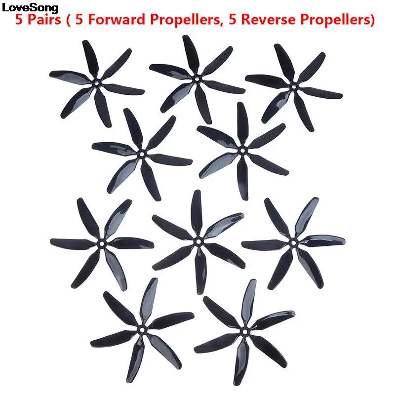 

10pcs 504060 Six-blade Propeller CW CCW 5 Inch Propellers Blade For FPV Quadcopter Racing RC Drones Propellers Blade