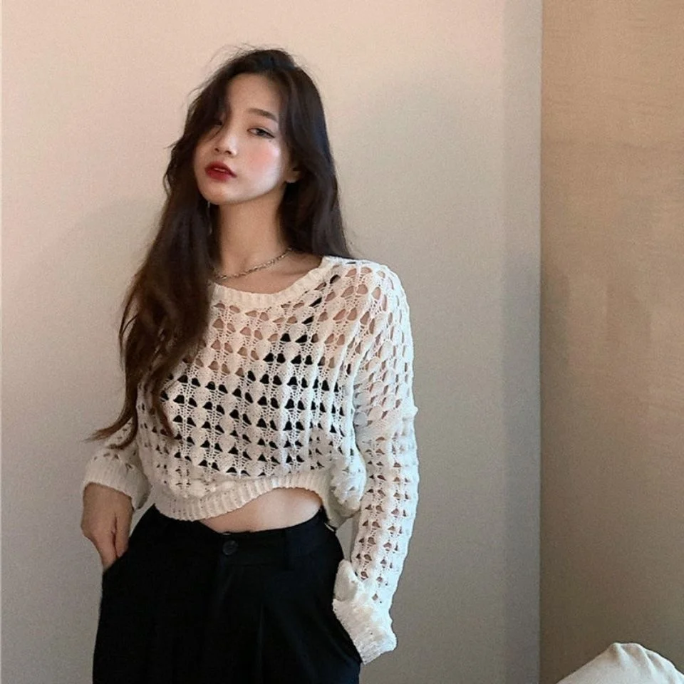 Korean Tees Short Summer Loose Out All-match Tops Hollow 2022 Casual Smock Sexy Fashion Outfits Knitwear Geometic Vintage Women
Korean Tees Short Summer Loose Out All-match Tops Hollow 2022 Casual Smock Sexy Fashion Outfits Knitwear Geometic Vintage Women