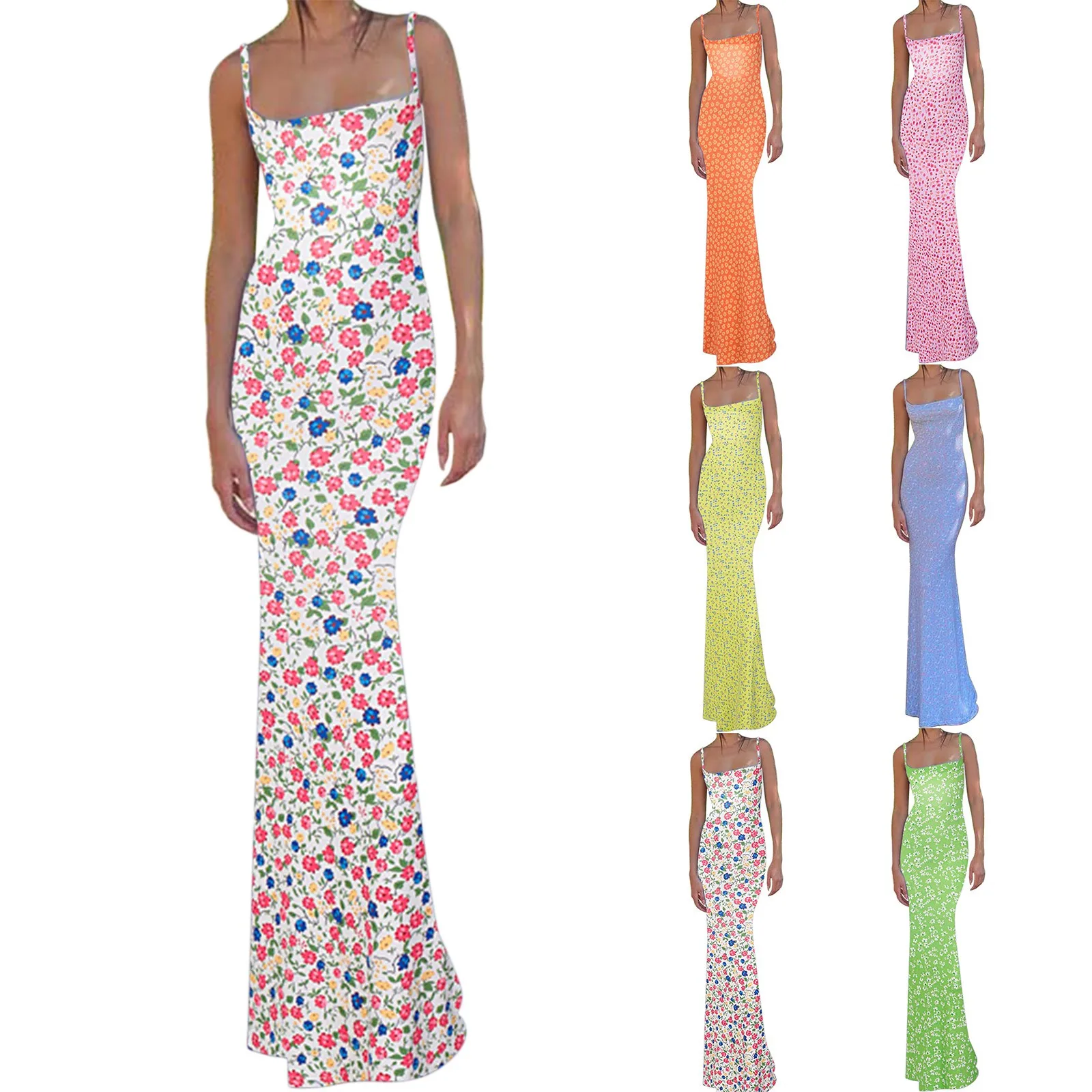 Идеальное женское платье с цветочным принтом, сексуальное платье на бретелях, тонкое платье с цветочным принтом и открытой спиной, длинное ... 
Идеальное женское платье с цветочным принтом, сексуальное платье на бретелях, тонкое платье с цветочным принтом и открытой спиной, длинное ...
