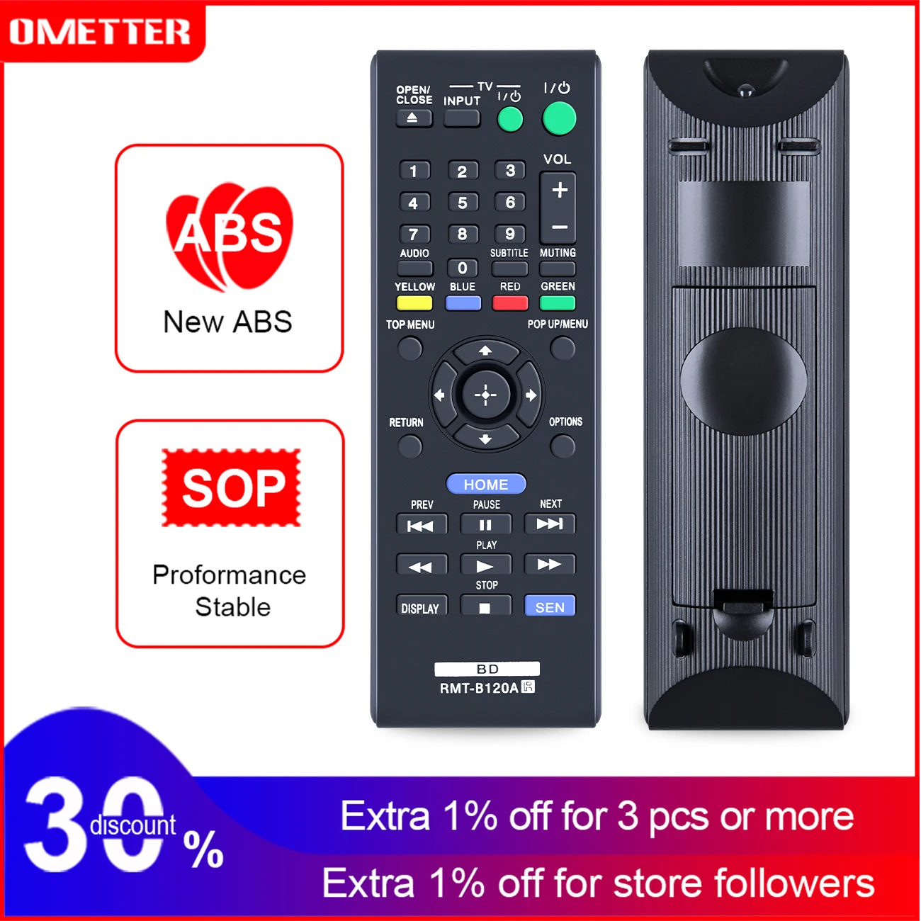 

New original remote control RMT-B120A for SONY BDP-S1100 BDP-S190 BDP-S3100 S390 S490 BDP-S5100 BDP-S590 Blu-ray Disc Player