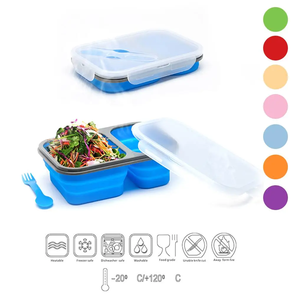 Conventional Thermal Lunch Box For Meal Two Grids Silicone Folding Packed Lunch Heating Box Microwave Lunch Boxes Packed Lunch
Conventional Thermal Lunch Box For Meal Two Grids Silicone Folding Packed Lunch Heating Box Microwave Lunch Boxes Packed Lunch