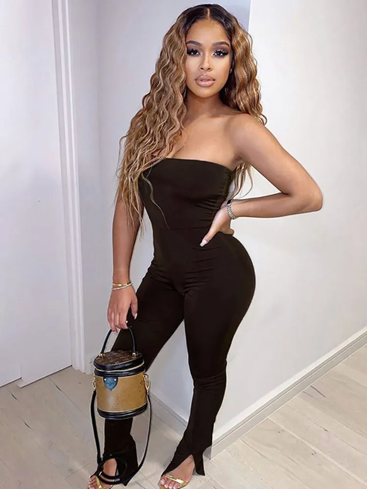 Summer Women Coffee Slit Tube Jumpsuit Skinny Sexy Streetwear Casual Elegant Rompers Sportswear
Summer Women Coffee Slit Tube Jumpsuit Skinny Sexy Streetwear Casual Elegant Rompers Sportswear