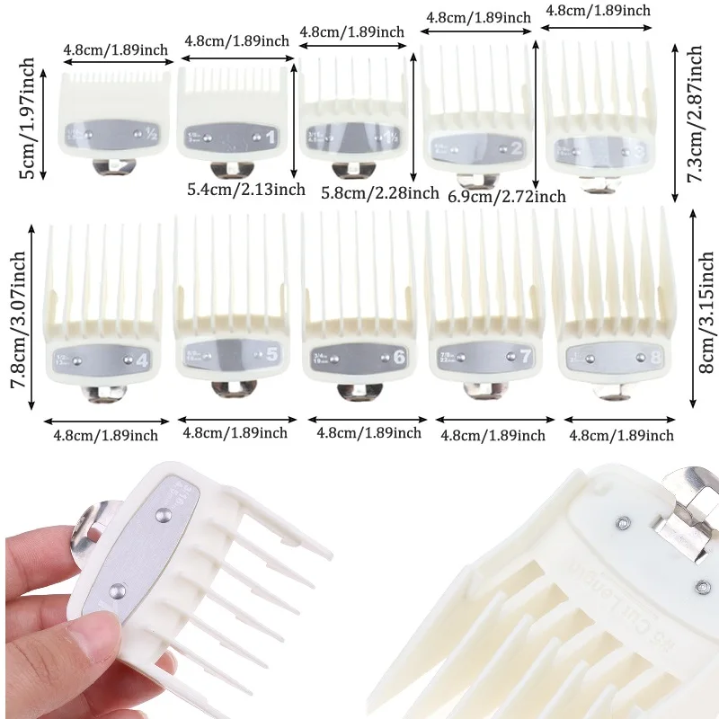 2/8/10Pcs Universal Hair Clipper Guards For Clippers Barber Accessories Professional Trimmer Attachment Limit Combs
2/8/10Pcs Universal Hair Clipper Guards For Clippers Barber Accessories Professional Trimmer Attachment Limit Combs
