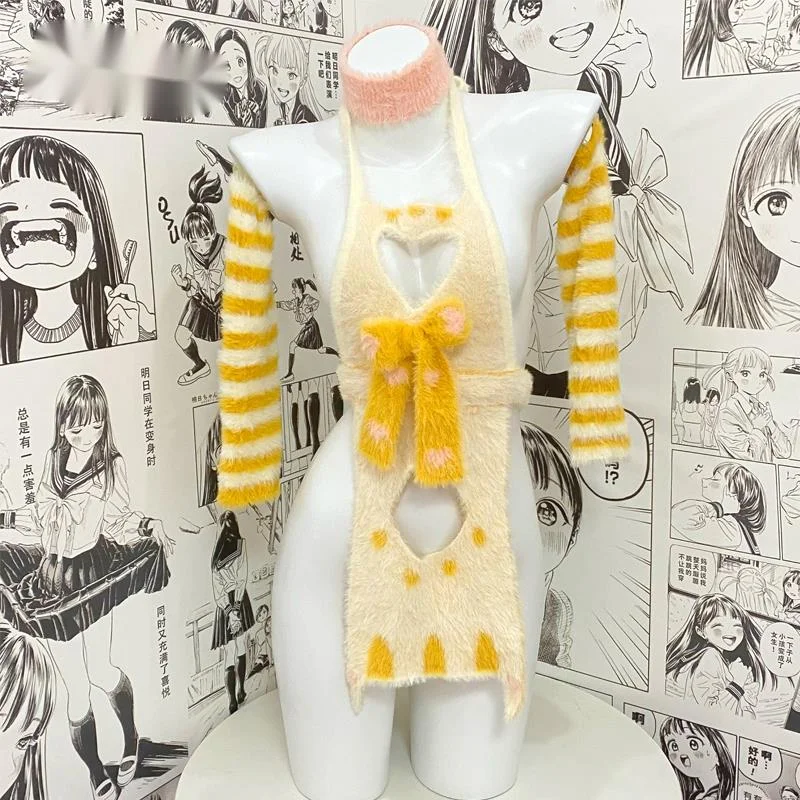 Anime Stage Suit , Hollow Out Sexy Women's Catwalk Suit, Yellow Underwear, Open Chest, Cat Apron, Kawaii Sweater, 2202 New CFE3
Anime Stage Suit , Hollow Out Sexy Women's Catwalk Suit, Yellow Underwear, Open Chest, Cat Apron, Kawaii Sweater, 2202 New CFE3