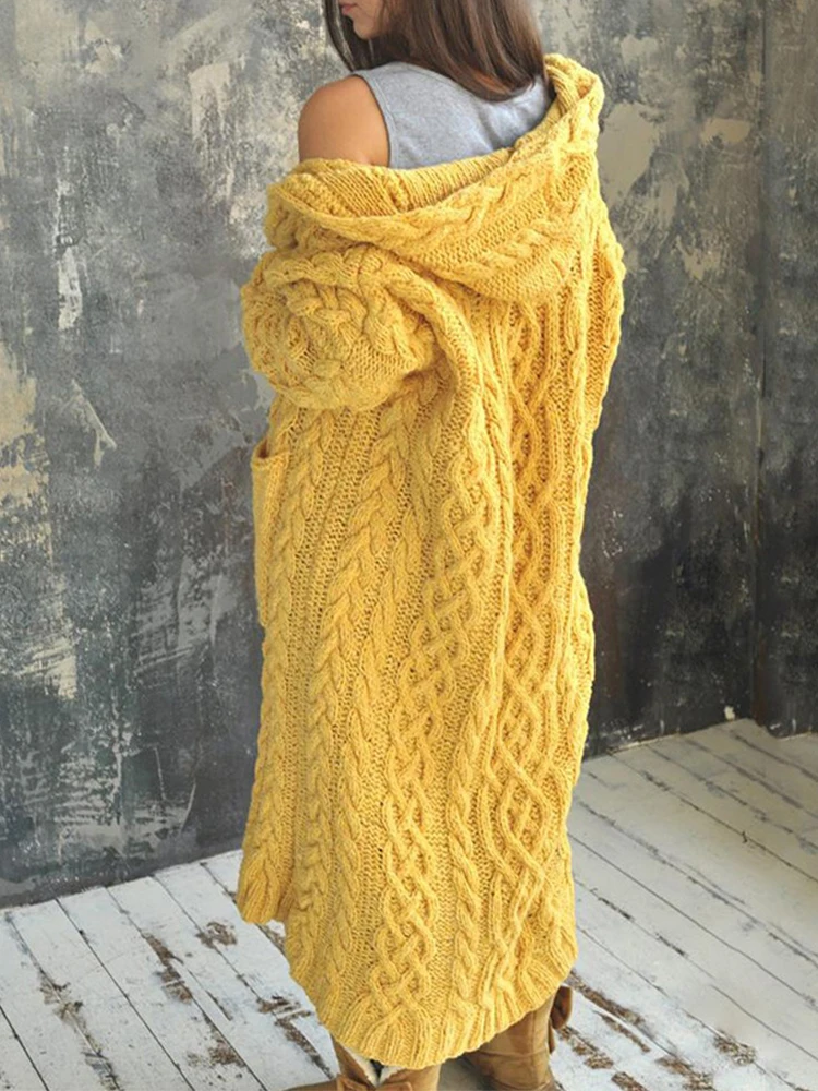 All-match Cardigan Women Korean Fashion 2022 Fall Long Sleeve Cable Knit Hooded Cardigan Casual Elegant Knitted Oversize Jacket
All-match Cardigan Women Korean Fashion 2022 Fall Long Sleeve Cable Knit Hooded Cardigan Casual Elegant Knitted Oversize Jacket
