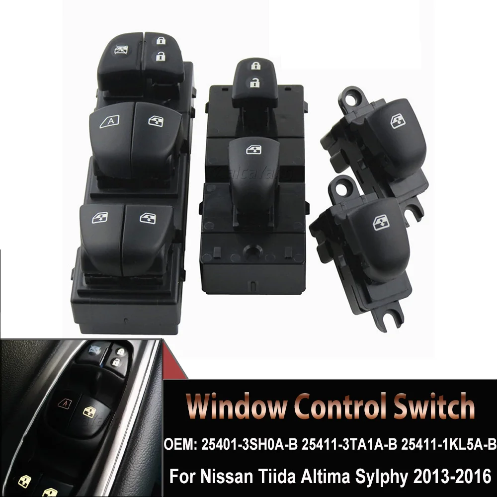 25401-3SH0A-B 25411-3TA1A-B Master Power Window Switch Control Button 25411-1KL5A-B For Nissan Tiida Altima Sylphy With Light
25401-3SH0A-B 25411-3TA1A-B Master Power Window Switch Control Button 25411-1KL5A-B For Nissan Tiida Altima Sylphy With Light