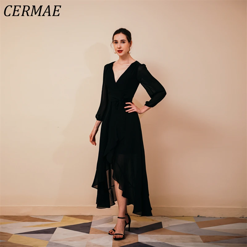 CERMAE V-Neck Asymmetrical Chiffon Evening Gown A-Line Prom Black Party Formal Dresses for Women 2023 PHOTO FACTORY PRICE
CERMAE V-Neck Asymmetrical Chiffon Evening Gown A-Line Prom Black Party Formal Dresses for Women 2023 PHOTO FACTORY PRICE