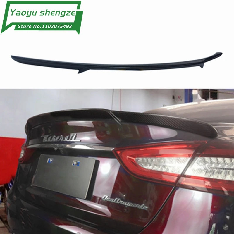 

Для Maserati Quattroporte автомобильный Стайлинг K стиль углеродное волокно задний багажник губа крыло спойлер сплиттер 2014-2018