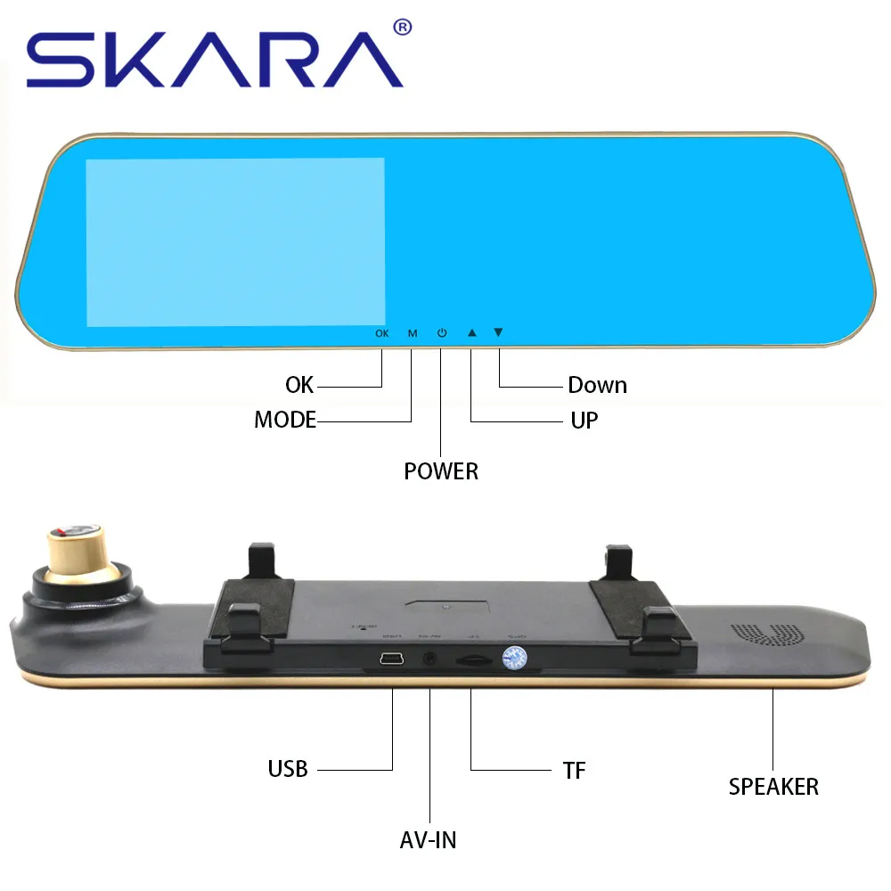 SKARA 4.3 Inch LCD Car DVR Camera Dashcam Auto Video Camera 1080P HD Dual Lens Dash Cam Front and Rear View Mirror Recorder Car
SKARA 4.3 Inch LCD Car DVR Camera Dashcam Auto Video Camera 1080P HD Dual Lens Dash Cam Front and Rear View Mirror Recorder Car
