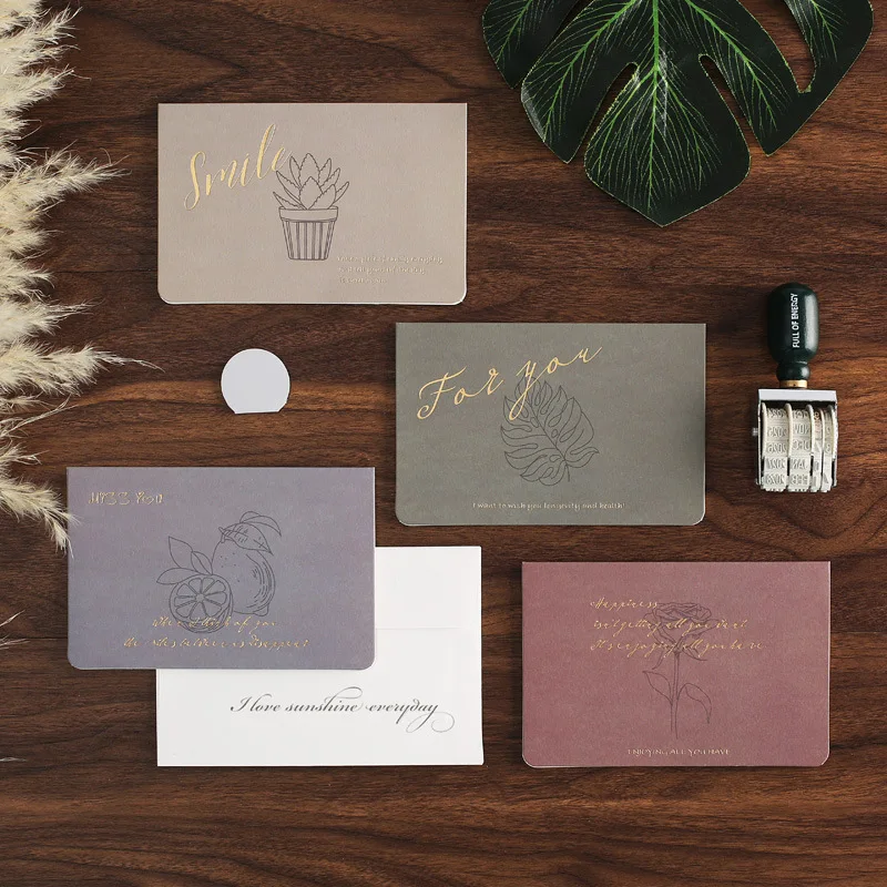 5Pcs/Set Morandi Bronzing Greeting Card High End Business Invitation Blank Diy Wedding Birthday Decoration Gift with Envelope
5Pcs/Set Morandi Bronzing Greeting Card High End Business Invitation Blank Diy Wedding Birthday Decoration Gift with Envelope
