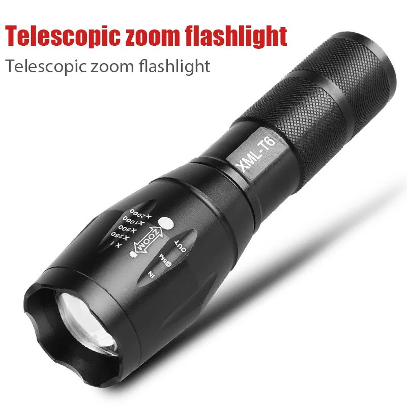 

Aluminum Waterproof Zoomable LED Flashlight Torch Light For 18650 Rechargeable Battery Or AAA XM-L T6 5000LM Taschenlampe