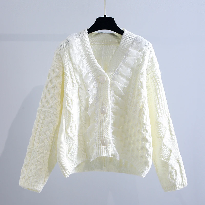 Cute Lace Stitching Sweater Cardigan Jackets Women's Clothing 2022 Spring Autumn Knitted Coats New Korean Sweaters jp239
Cute Lace Stitching Sweater Cardigan Jackets Women's Clothing 2022 Spring Autumn Knitted Coats New Korean Sweaters jp239