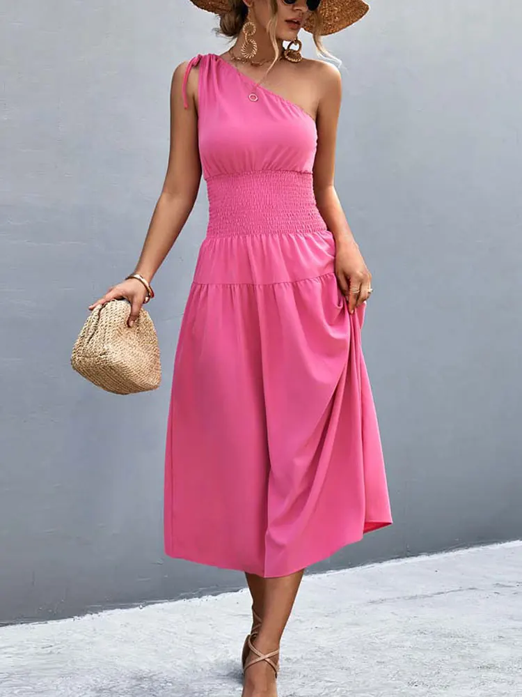 2023 Summer Maxi Dress Women One Shoulder Long Party Dress Ladies Elastic Elegant A Line Dresses for Women
2023 Summer Maxi Dress Women One Shoulder Long Party Dress Ladies Elastic Elegant A Line Dresses for Women
