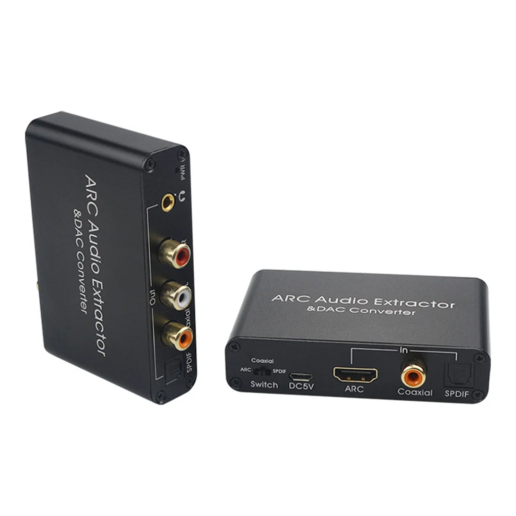 ARC Audio Extractor Adapter 3 5mm Jack HDMI-compatible Digital Optical Analog DAC Converter Splitter for TV
ARC Audio Extractor Adapter 3 5mm Jack HDMI-compatible Digital Optical Analog DAC Converter Splitter for TV
