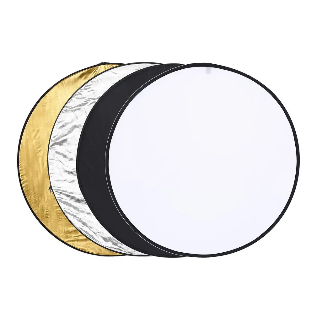 LESHP 110cm 5-in-1 Collapsible Multi-Disc Light Reflector Translucent Silver Golden White and Black for Studio Photography 
LESHP 110cm 5-in-1 Collapsible Multi-Disc Light Reflector Translucent Silver Golden White and Black for Studio Photography