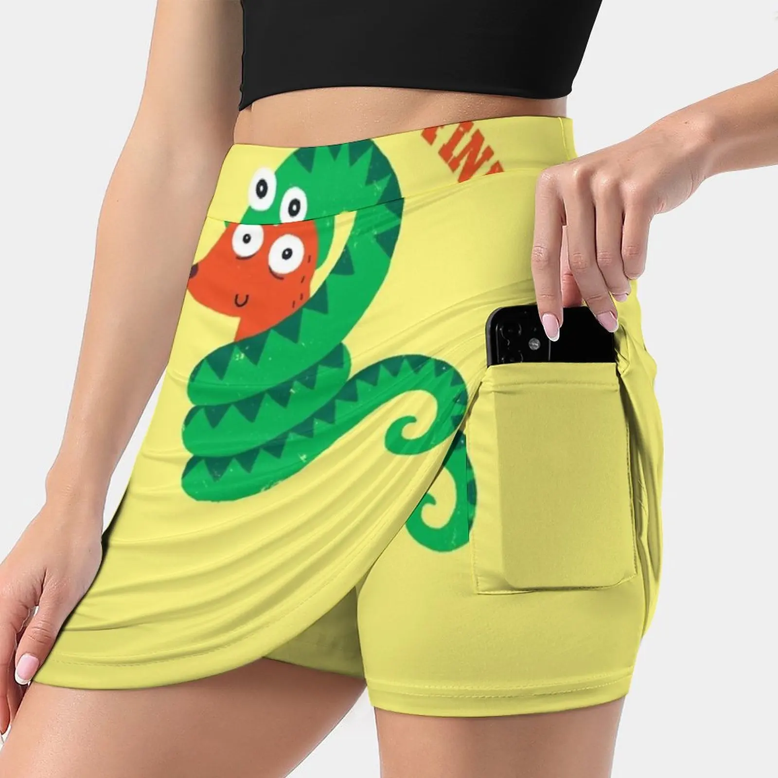 Летняя женская юбка в стиле K-POP, со змеиным животным 
Летняя женская юбка в стиле K-POP, со змеиным животным