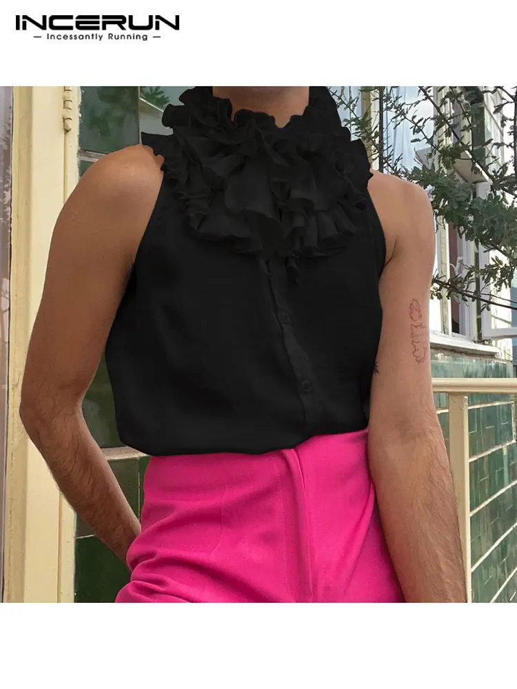 Casual Simple Men's Tops All-match Men Ruffle Multi-layer Collar Sleeveless Blouse Solid Comfortable Button Shirts S-5XL INCERUN
Casual Simple Men's Tops All-match Men Ruffle Multi-layer Collar Sleeveless Blouse Solid Comfortable Button Shirts S-5XL INCERUN