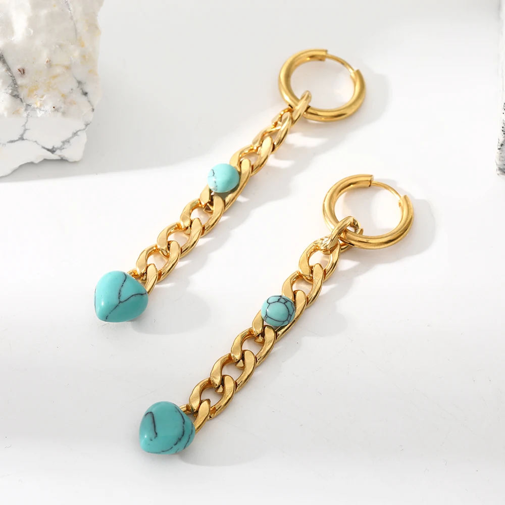 Boho Style Retro Natural Stone Jewelry Set Women Female Stainless Steel Thick Cuban Chain Chunky Necklace Drop Earrings Jewelry
Boho Style Retro Natural Stone Jewelry Set Women Female Stainless Steel Thick Cuban Chain Chunky Necklace Drop Earrings Jewelry