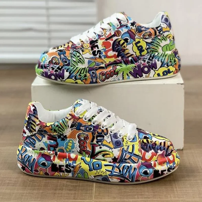2023 Thick-soled Increased Fashion Women's Sports Shoes Women New Women's Hand-painted Graffiti White Shoes Outdoor Casual Shoes
2023 Thick-soled Increased Fashion Women's Sports Shoes Women New Women's Hand-painted Graffiti White Shoes Outdoor Casual Shoes