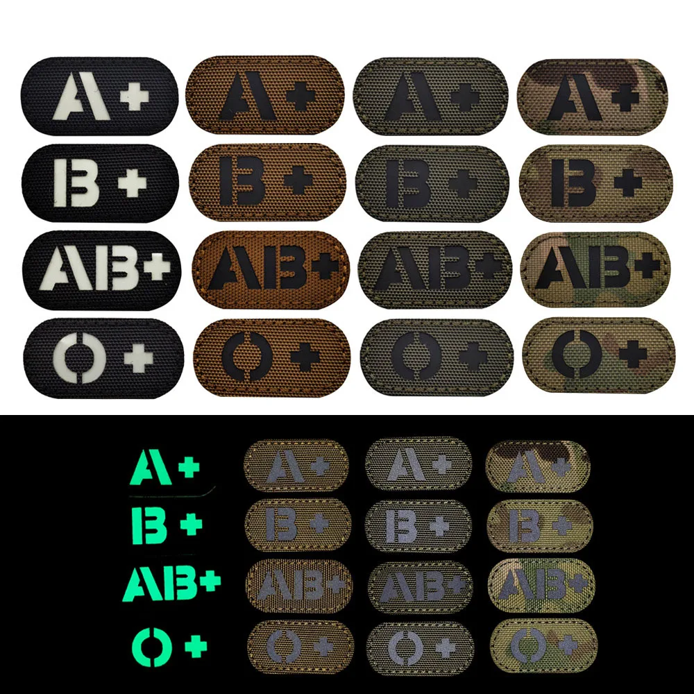 Blood Type Group Infrared IR Reflective Patches A B AB O Positive POS White Glow In Dark Tactical Military Patch Armband Badges
Blood Type Group Infrared IR Reflective Patches A B AB O Positive POS White Glow In Dark Tactical Military Patch Armband Badges