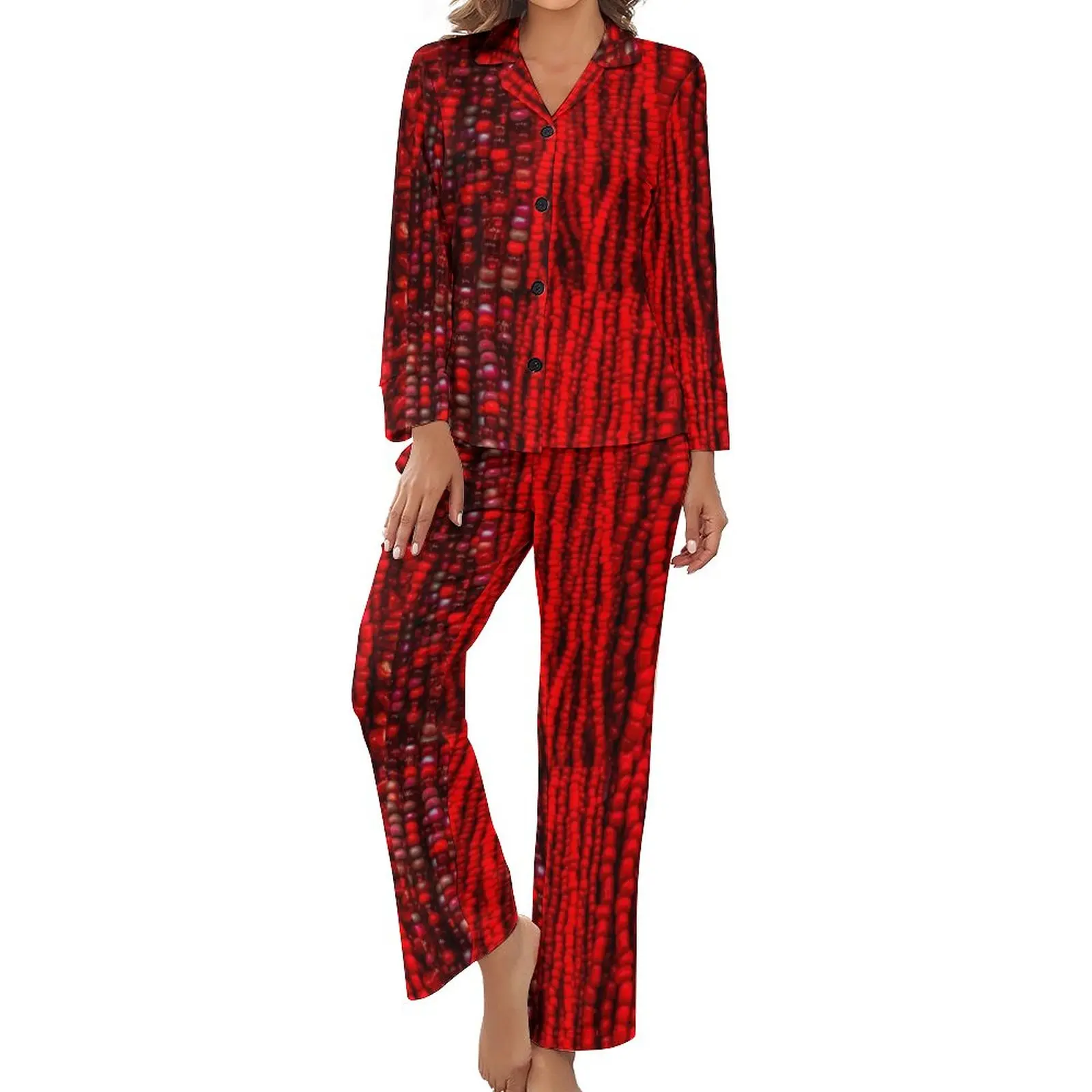 Red Beads Print Pajamas Modern Art Casual V Neck Sleepwear Women Two Piece Graphic Long Sleeve Romantic Pajamas Set
Red Beads Print Pajamas Modern Art Casual V Neck Sleepwear Women Two Piece Graphic Long Sleeve Romantic Pajamas Set