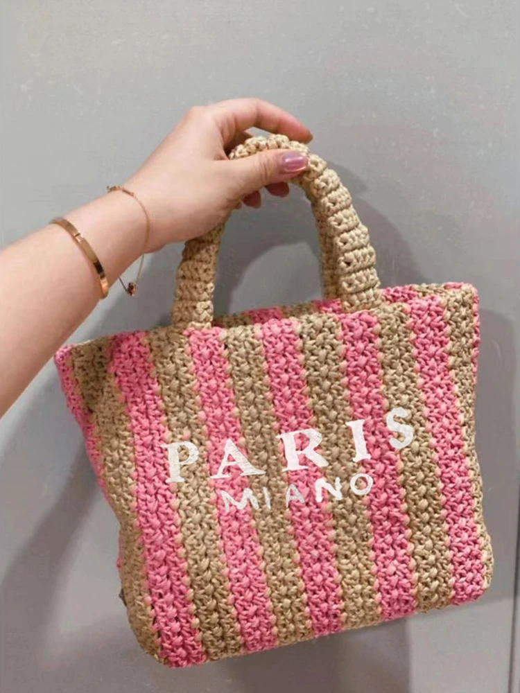 Woven Stripes High Capacity 2023 Summer New in Travel Shoulder Beach Bags for Women Luxury Designer Brand Handbags Letters Purse 
Woven Stripes High Capacity 2023 Summer New in Travel Shoulder Beach Bags for Women Luxury Designer Brand Handbags Letters Purse
