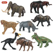 Mini Ancient Prehistory Wild Animals Sabre-toothed Tiger Mammoth Elephant Action Figure Figurines PVC Model Education Toys