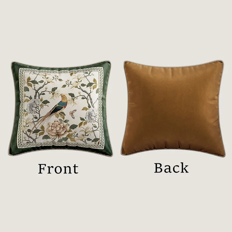 Декоративная наволочка Formaso, бархатная, цветочный узор