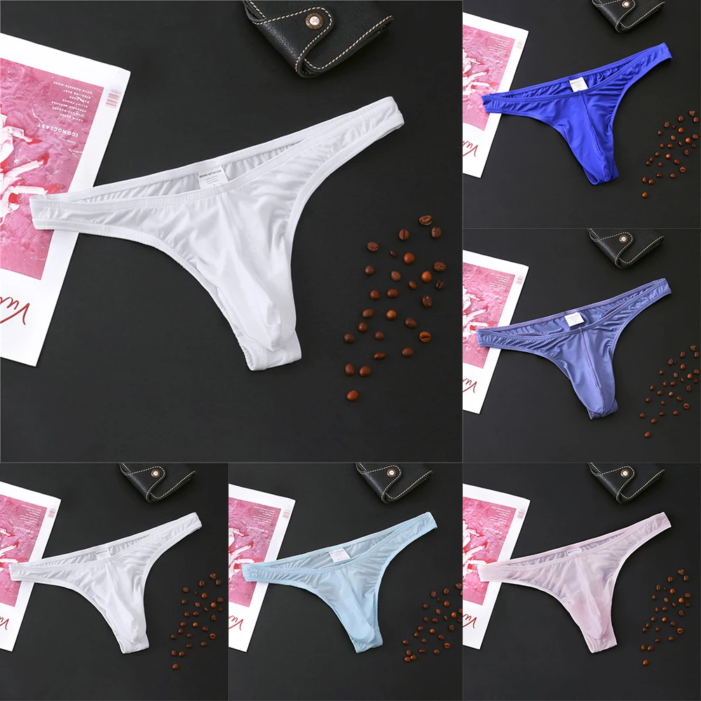 Men Sexy Thong Panties Translucent Ice Silk Tanga Pouch Underpants Comfy Ultra-thin Ultra-Soft Low-rise Thong G-String Bikini
Men Sexy Thong Panties Translucent Ice Silk Tanga Pouch Underpants Comfy Ultra-thin Ultra-Soft Low-rise Thong G-String Bikini