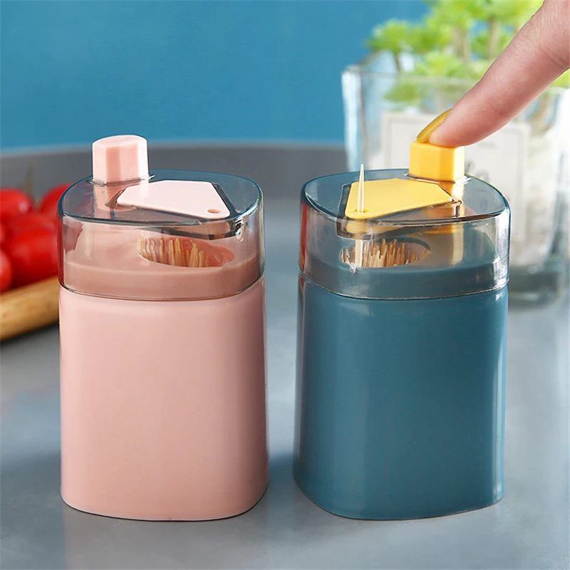 

Automatic Toothpick Box Press Out of The Sign Home Wheat Straw Toothpick Holder Container Portable Pop-Up Toothpick Dispenser