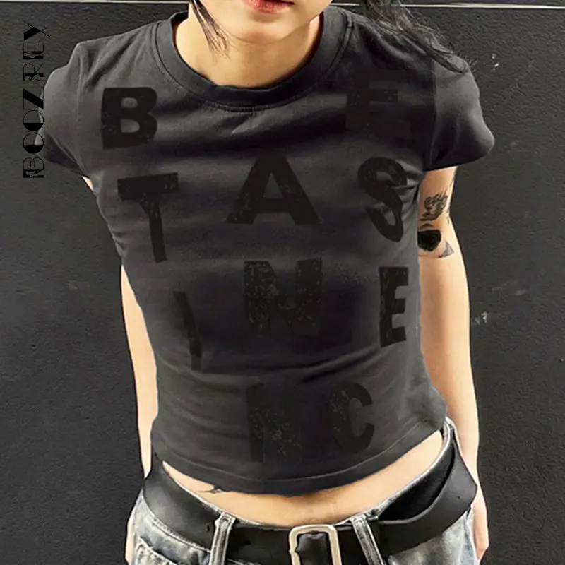 BoozRey Summer Letter Print Mall Gothic Basic T-shirts Egirl Grunge Bodycon Casual Women Crop Tops Short Sleeve Alt Streetwear 
BoozRey Summer Letter Print Mall Gothic Basic T-shirts Egirl Grunge Bodycon Casual Women Crop Tops Short Sleeve Alt Streetwear