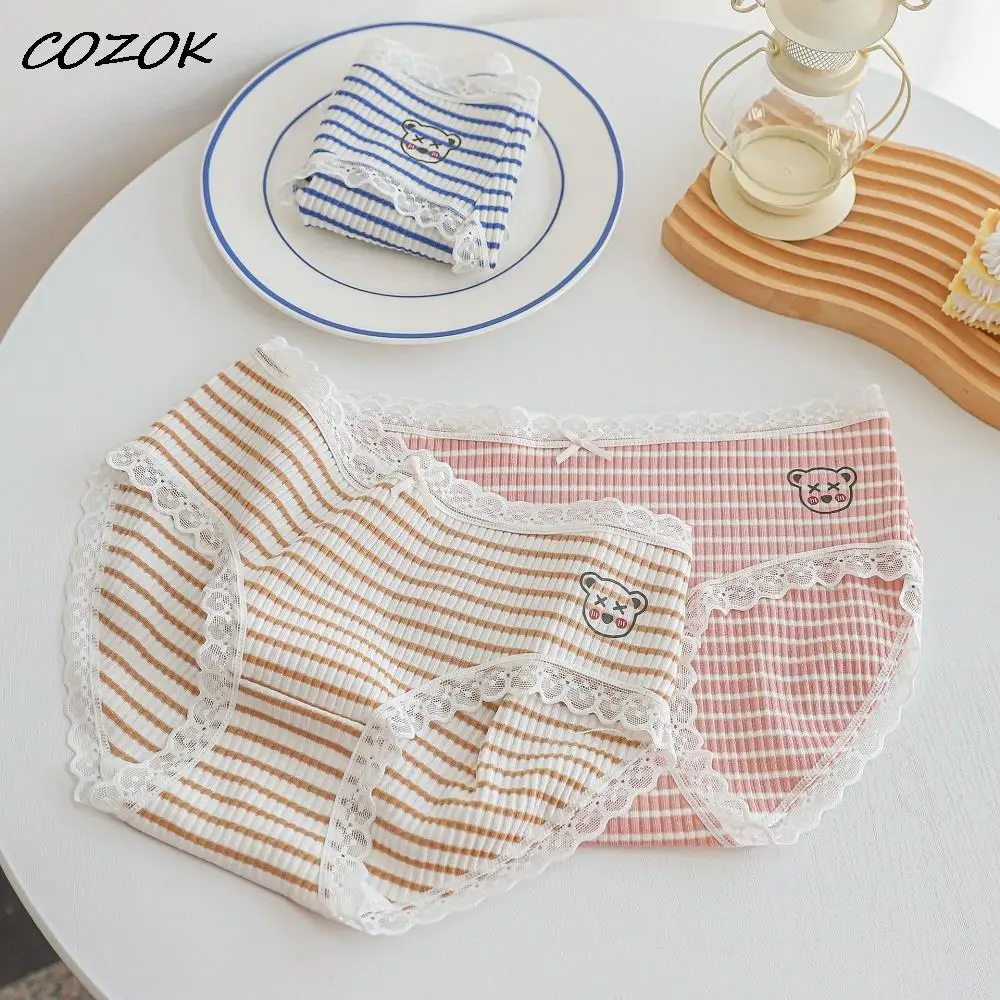 COZOK Women's Cotton Underwear Plus Size Panties Sexy Lace Panties Mid Waist Seamless Briefs Girl Underpants Female Lingerie
COZOK Women's Cotton Underwear Plus Size Panties Sexy Lace Panties Mid Waist Seamless Briefs Girl Underpants Female Lingerie