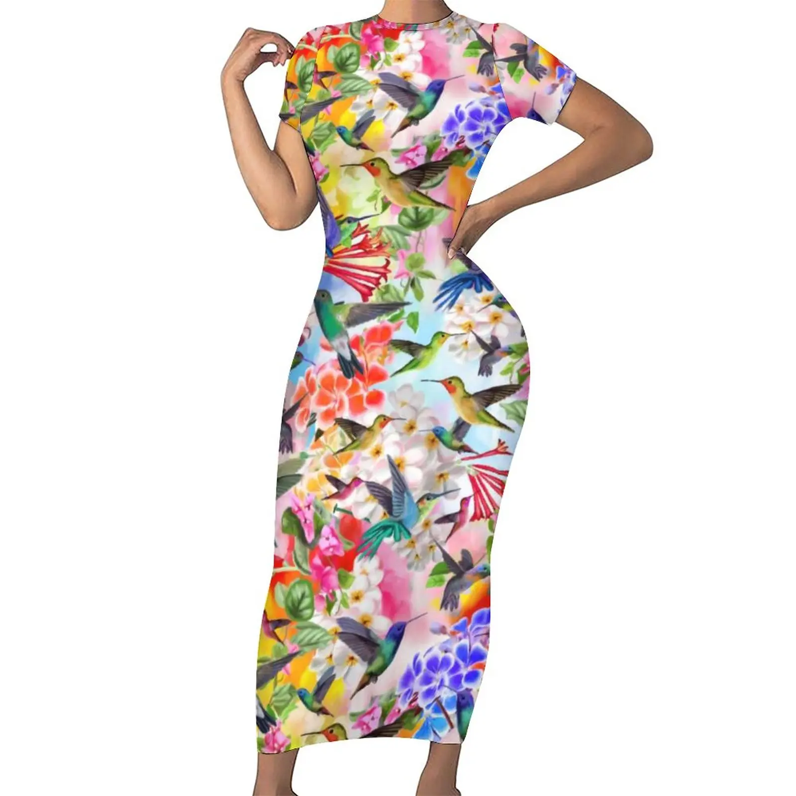Humming Birds Bodycon Dress Retro Flowers Print Trendy Maxi Dresses Holiday Short Sleeve Street Style Design Oversized Dress
Humming Birds Bodycon Dress Retro Flowers Print Trendy Maxi Dresses Holiday Short Sleeve Street Style Design Oversized Dress