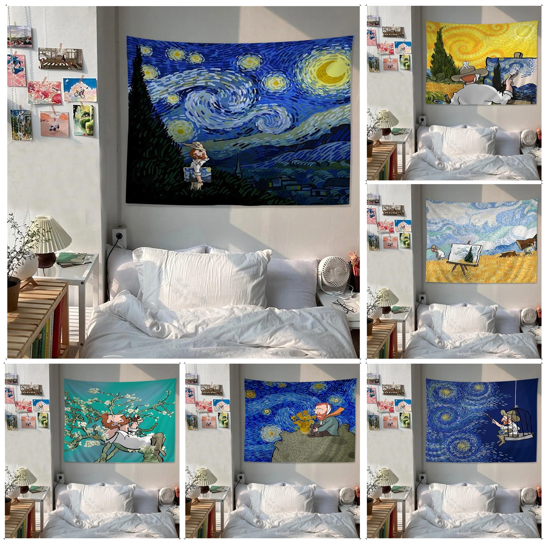 Van Gogh Starry Night Printed Large Wall Tapestry Wall Hanging Decoration Household Japanese Tapestry
Van Gogh Starry Night Printed Large Wall Tapestry Wall Hanging Decoration Household Japanese Tapestry