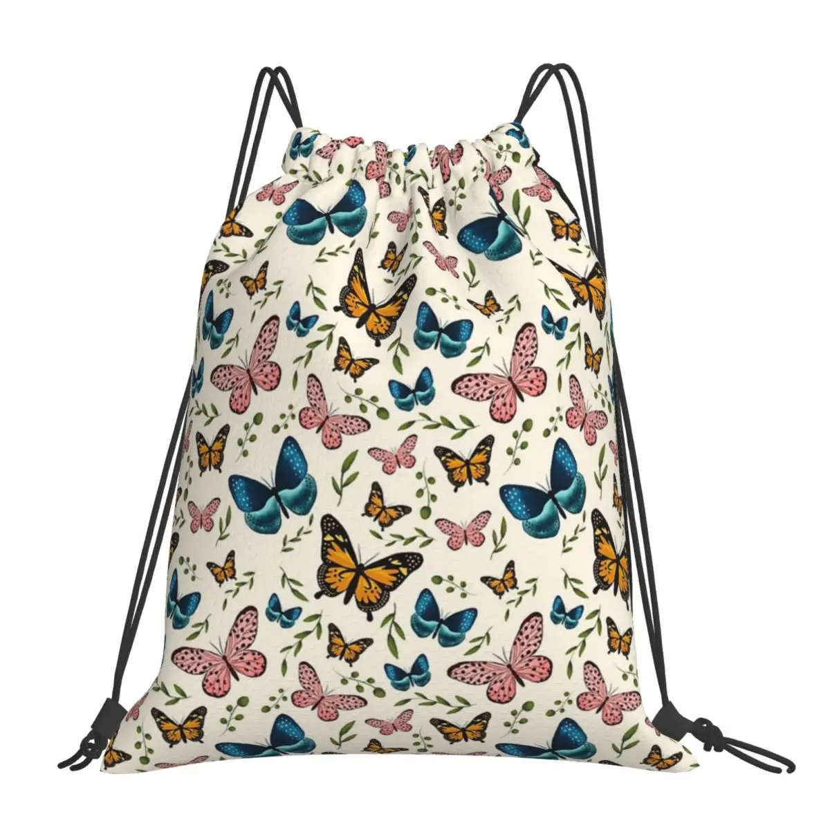 

Whimsical Butterflies Backpacks Fashion Portable Drawstring Bags Drawstring Bundle Pocket Sundries Bag Book Bags For Man Woman