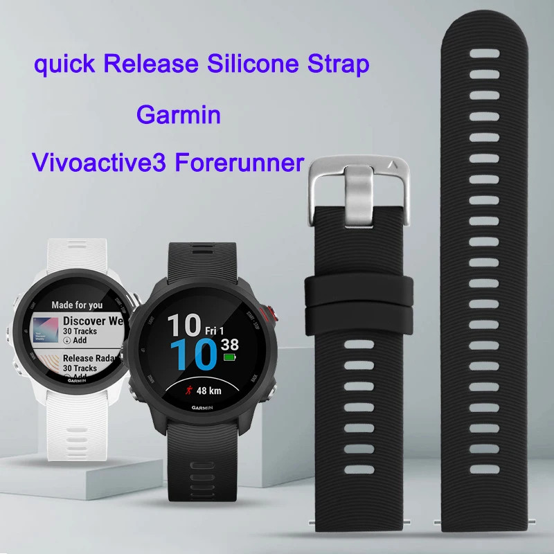Ремешок силиконовый для наручных часов, 20 мм, для Garmin Forerunner245 645 Vivoactive3 3t S40
Ремешок силиконовый для наручных часов, 20 мм, для Garmin Forerunner245 645 Vivoactive3 3t S40