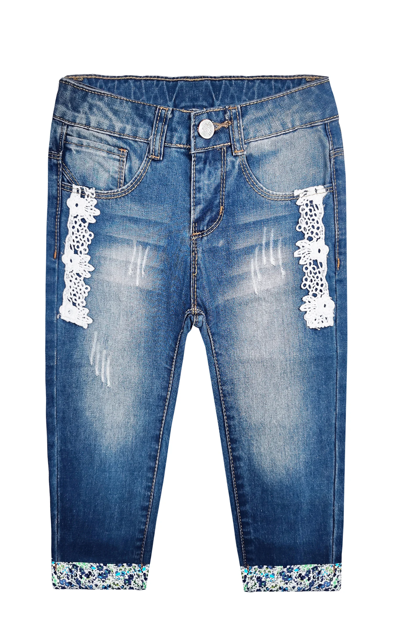 KIDSCOOL SPACE Baby Little Girls Jeans Lace Patchwork Cuffed Pants Bottom Ripped Fashion Denim Leggings
KIDSCOOL SPACE Baby Little Girls Jeans Lace Patchwork Cuffed Pants Bottom Ripped Fashion Denim Leggings