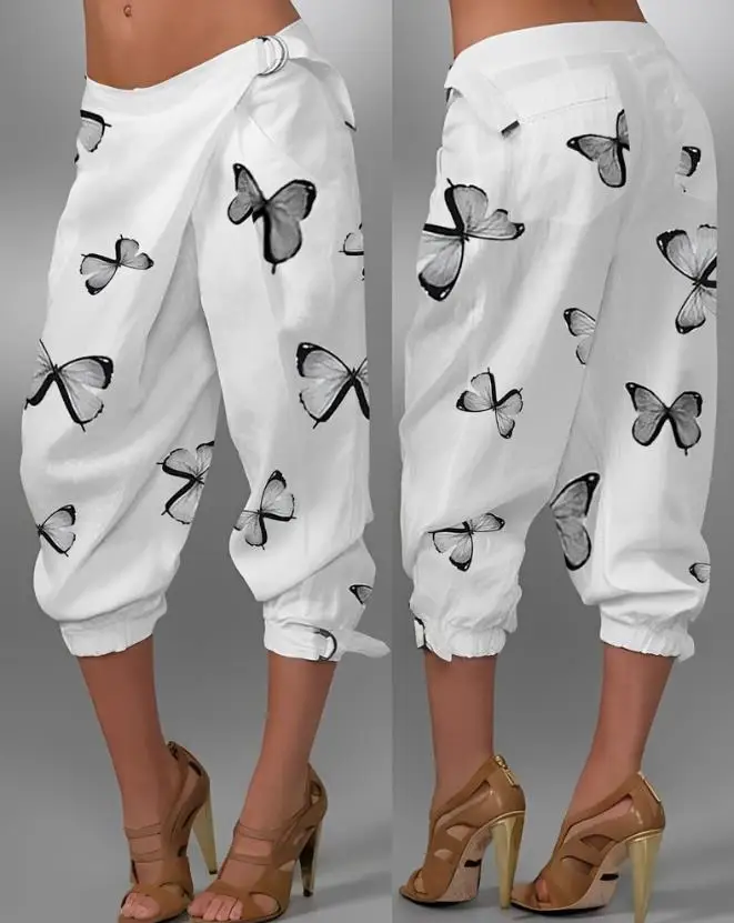 Women's Pants Summer 2023 Fashion New Cotton Butterfly Print Pocket Design Cuffed Pants Daily Casual High Waist Cropped Pants
Women's Pants Summer 2023 Fashion New Cotton Butterfly Print Pocket Design Cuffed Pants Daily Casual High Waist Cropped Pants