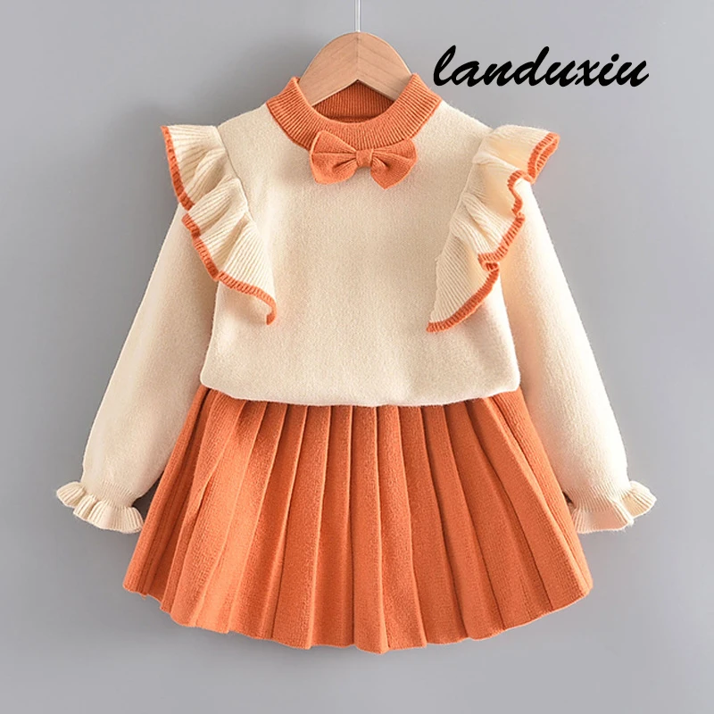 Girls' Flying Sleeve Knitted Sweater Set Children's Korean Version Spring and Autumn Dress Foreign Style Two-Piece Set landuxiu
Girls' Flying Sleeve Knitted Sweater Set Children's Korean Version Spring and Autumn Dress Foreign Style Two-Piece Set landuxiu