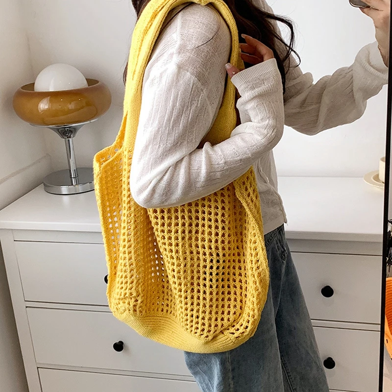 Shopping Knitted Handbags Female Large Capacity Totes Women's Pack Summer Beach Bag Big Purses Casual Hollow Woven Shoulder Bags
Shopping Knitted Handbags Female Large Capacity Totes Women's Pack Summer Beach Bag Big Purses Casual Hollow Woven Shoulder Bags