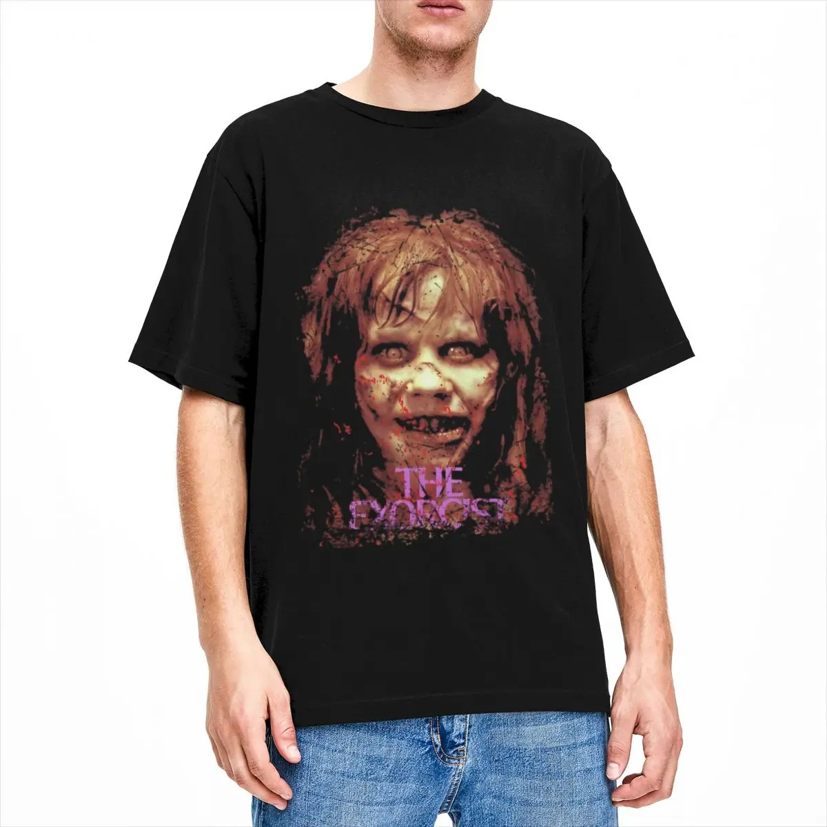 Vintage Classic Horror Movie The Exorcist T-Shirts Men Women's Crew Neck Cotton Halloween Short Sleeve Tee Shirt Printed Clothes
Vintage Classic Horror Movie The Exorcist T-Shirts Men Women's Crew Neck Cotton Halloween Short Sleeve Tee Shirt Printed Clothes