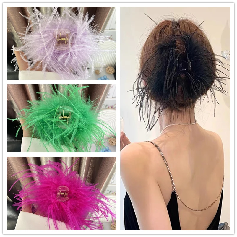 13 colors Fashion Korean Feather Hair Clips for Women Claw Clips New High-end Feather Headbands for Women Hair Accessories
13 colors Fashion Korean Feather Hair Clips for Women Claw Clips New High-end Feather Headbands for Women Hair Accessories