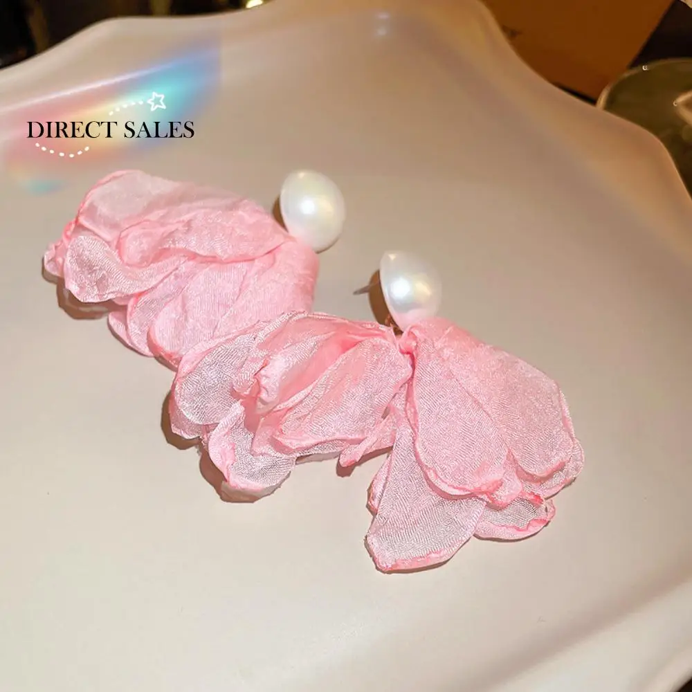 New Organza Flower Petal Round Pearl Drop Earrings Temperament Tassel Dangle Earring For Women Girl Jewelry
New Organza Flower Petal Round Pearl Drop Earrings Temperament Tassel Dangle Earring For Women Girl Jewelry