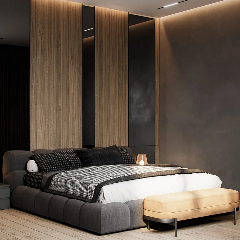 Modern simple technology cloth art bed master bedroom 1.8 soft bed Italian solid wood tatami double Nordic wedding bed
Modern simple technology cloth art bed master bedroom 1.8 soft bed Italian solid wood tatami double Nordic wedding bed