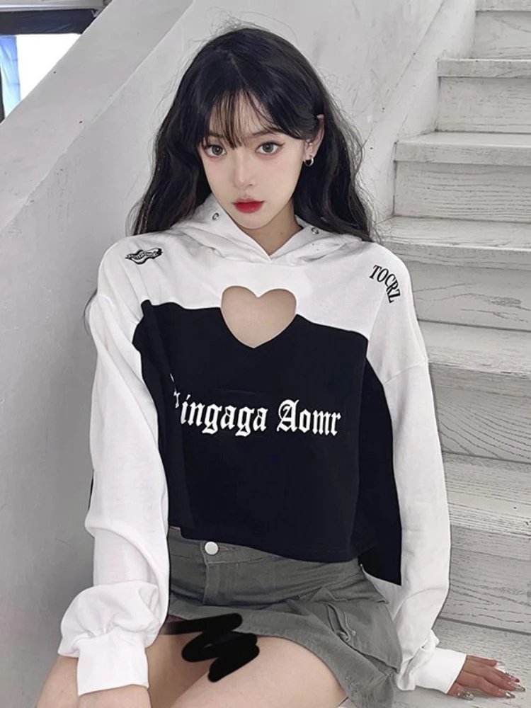 Preppy Style Hoodies Contrast Color Heart Hollow Out Patchwork Sweatshirts Letter Print Casual Loose Long Sleeve Y2k Crop Tops
Preppy Style Hoodies Contrast Color Heart Hollow Out Patchwork Sweatshirts Letter Print Casual Loose Long Sleeve Y2k Crop Tops