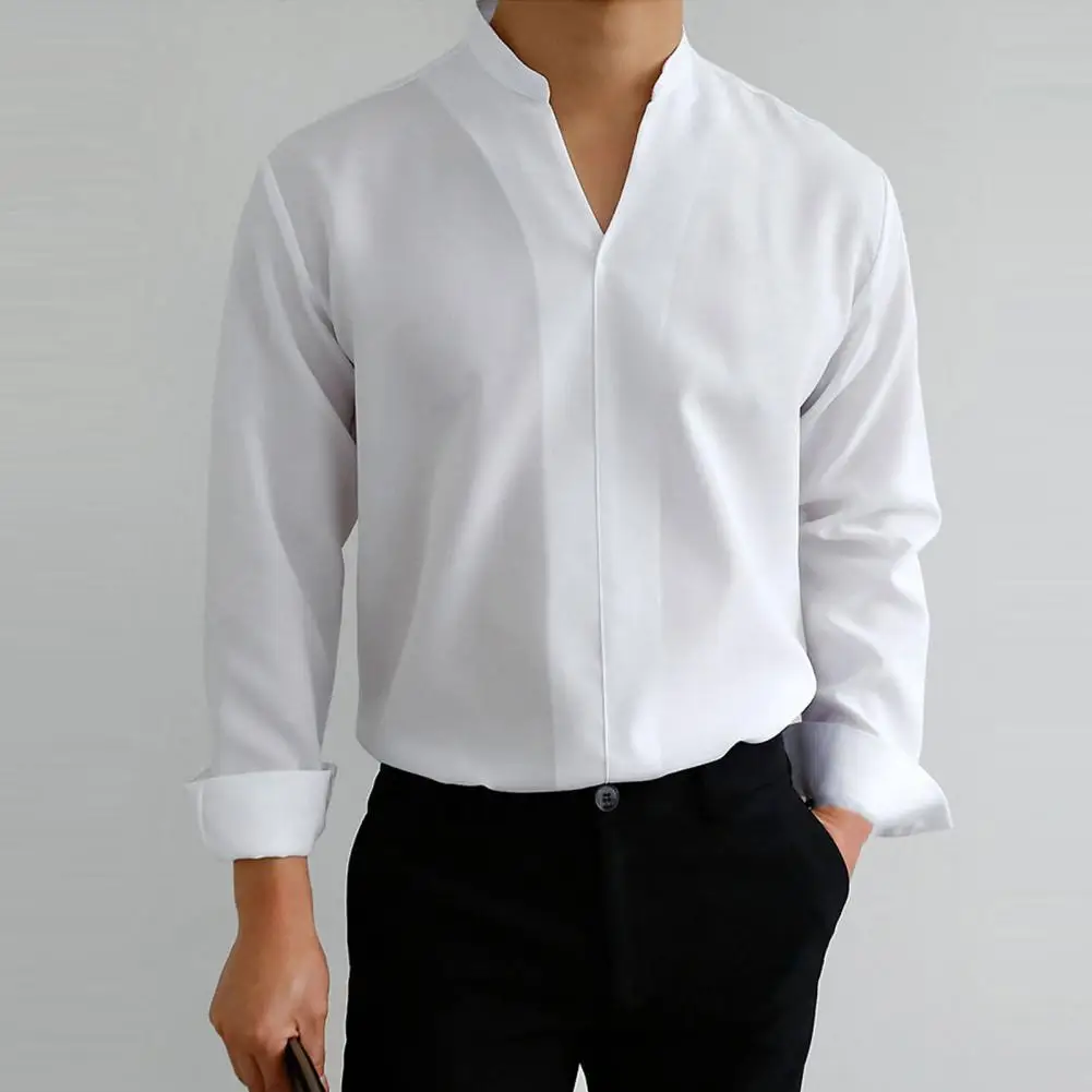 Stand Collar Trendy Anti-pilling Long Sleeve Men Shirt Comfortable Shirt Wear-resistant Male Garment
Stand Collar Trendy Anti-pilling Long Sleeve Men Shirt Comfortable Shirt Wear-resistant Male Garment